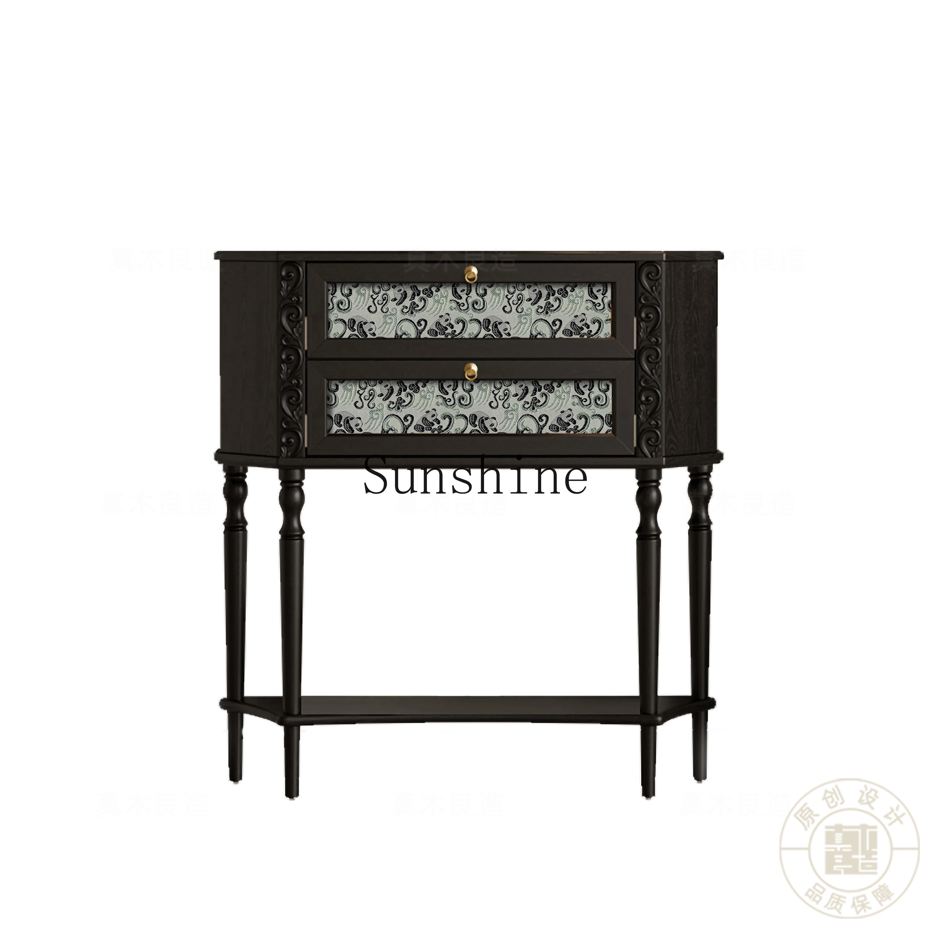 Panda Shu Brocade Entrance Table Living Room Solid Wood Medium Ancient Style Cases Simple and Modern