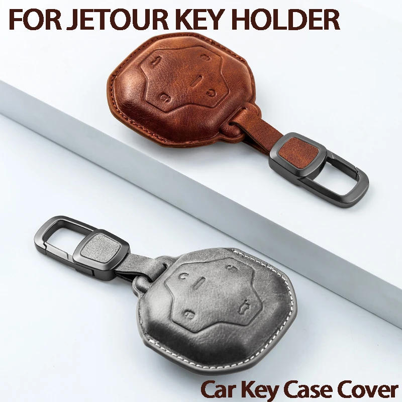 

Leather Car Key Case Cover For Chery Jetour T2 Traveler 2023 2024 2025 Auto Key Holder Protection Shell Garnish Accessories