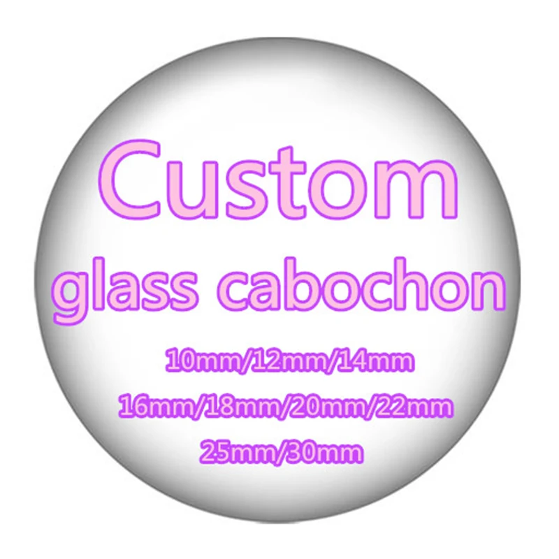 Personalized Customized 12mm/14mm/16mm/18mm/20mm/25mm/30mm Round Photo Glass Cabochon Demo Flat Back Making Bracelets Findings