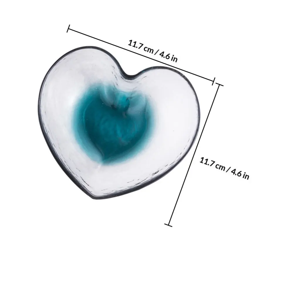 Glass Heart Shaped Salad Bowl Multi Functional Serving Dish for Appetizers Main Course Desserts Fruit Display Decorative