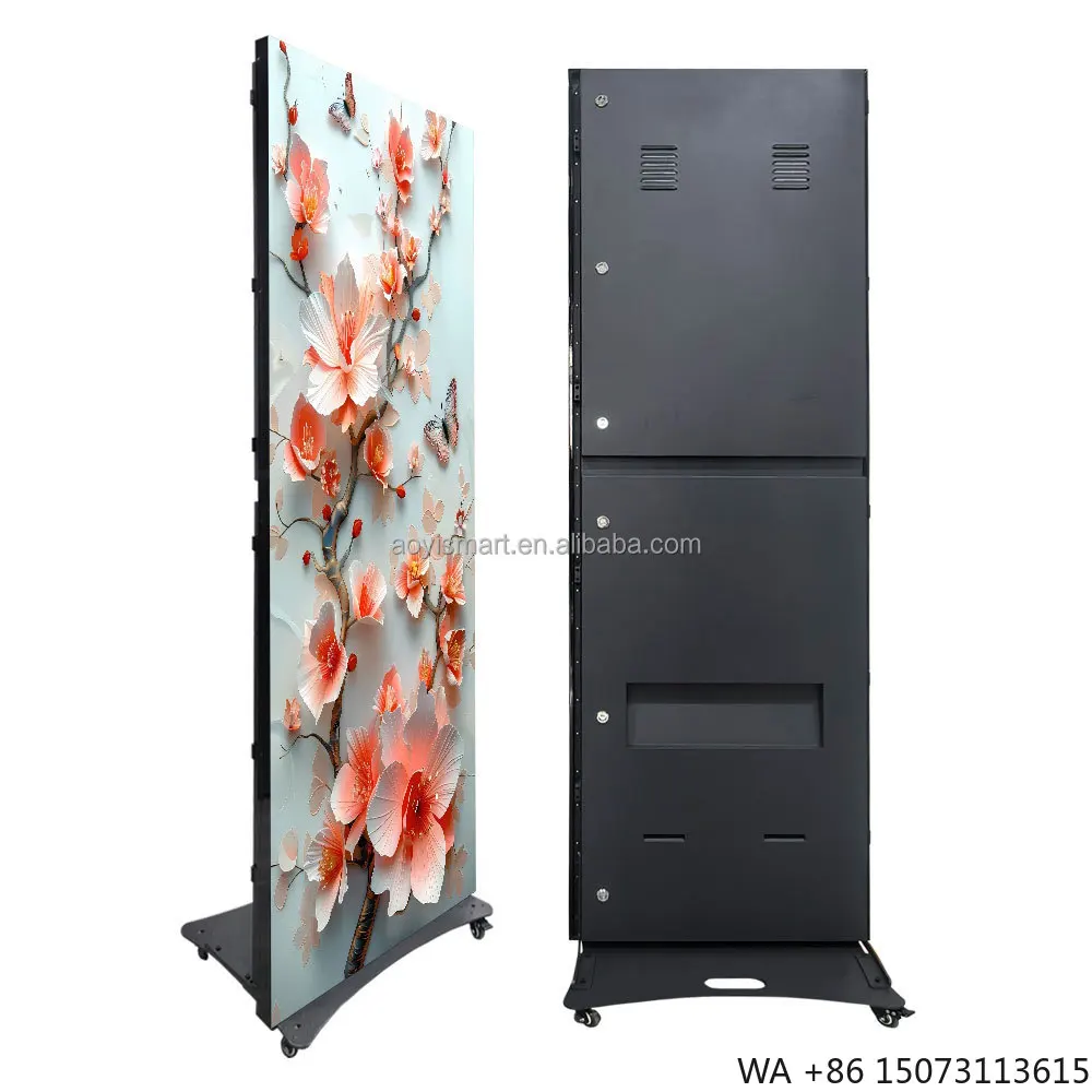 

Светодиодный постер-дисплей на колесах с высокой частотой обновления, яркой цветовой подачей и водонепроницаемым дизайном для использования на улице и в помещении