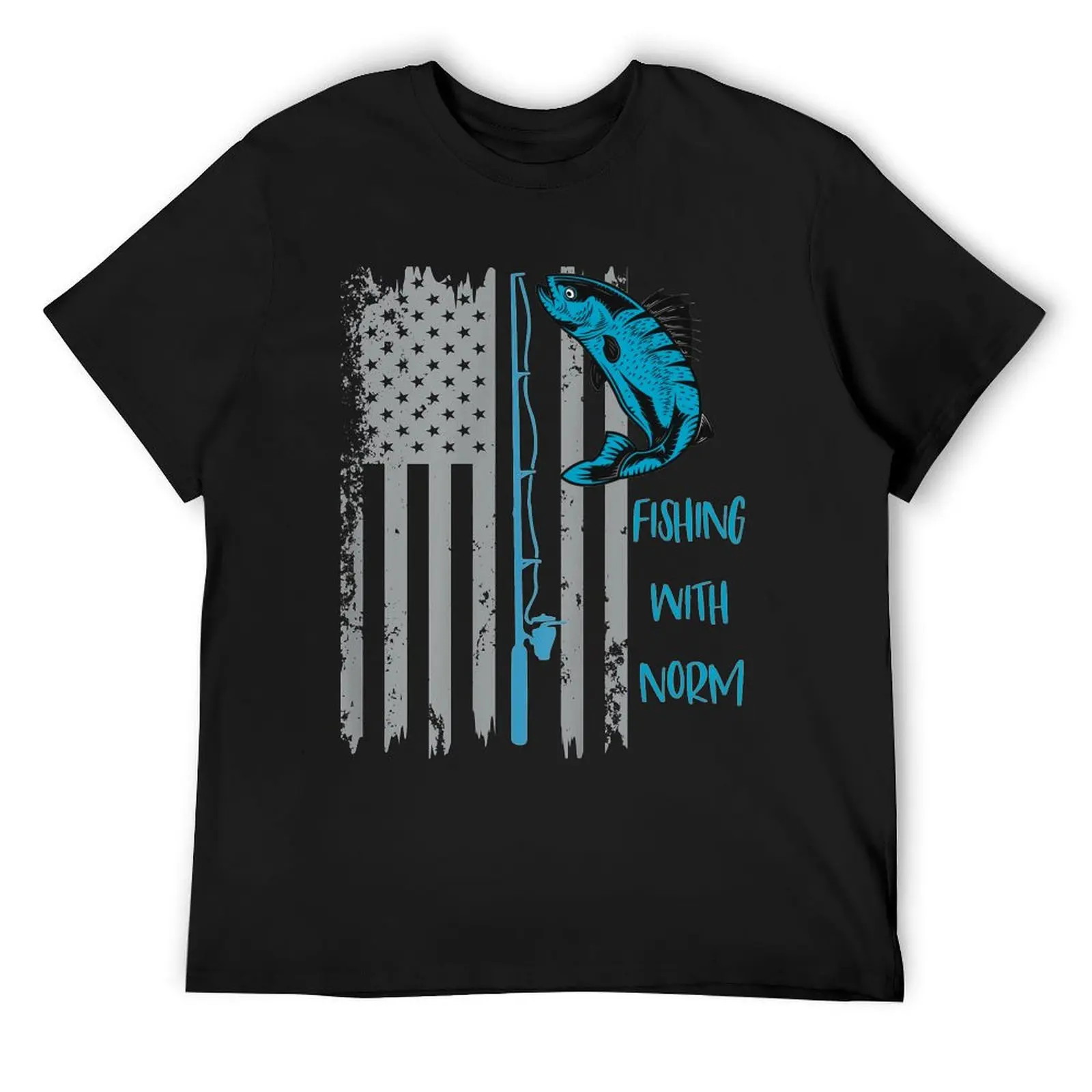 Fishing With Norm - American Flag - T-Shirt shirts graphic basketball graphic tees mens graphic t-shirts funny