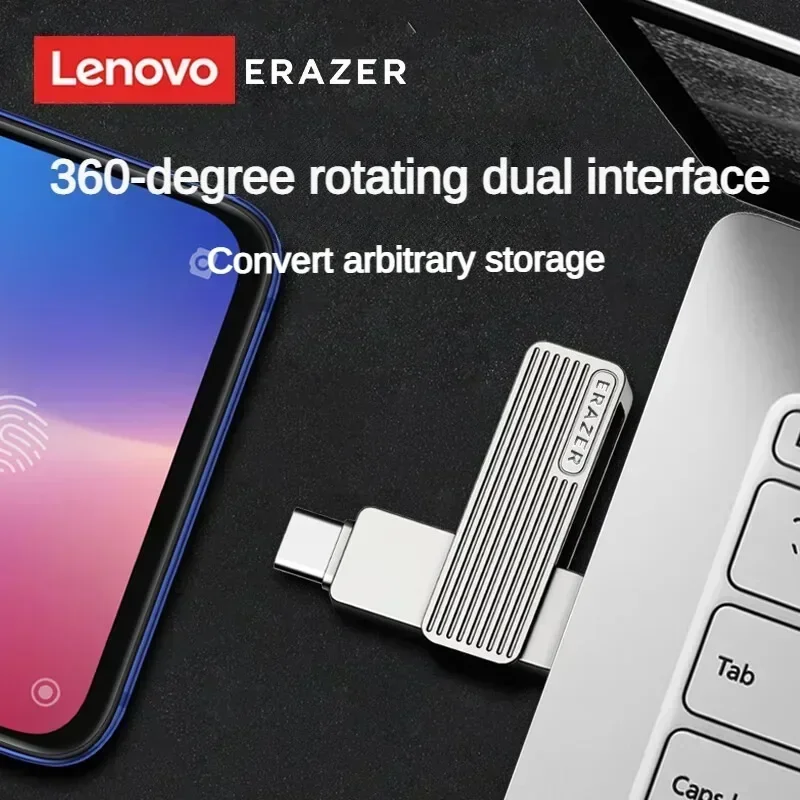 Lenovo 64GB Type-C USB3.2 F500เงินอ่านความเร็ว150เมกะไบต์/วินาทีคอมพิวเตอร์มือถืออินเตอร์เฟซคู่สำนักงานธุรกิจไดรฟ์ USB