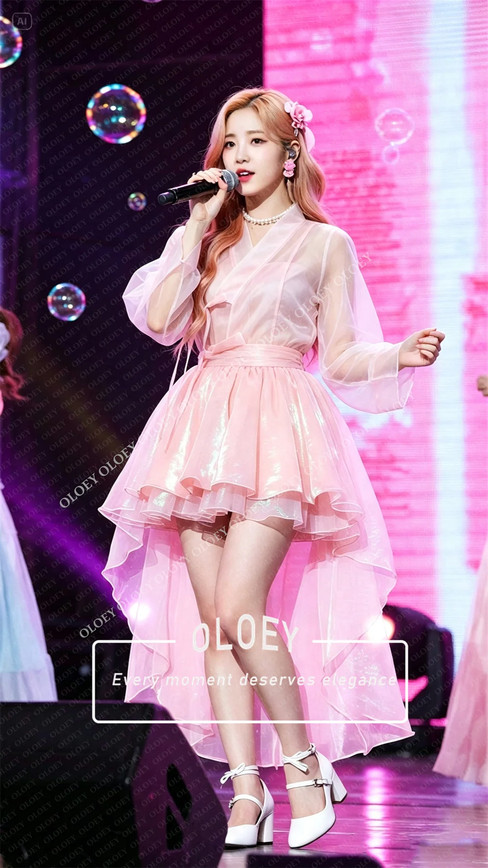 OLOEY Modern Pink Short Concer - Hanbok Modern Set review and price
