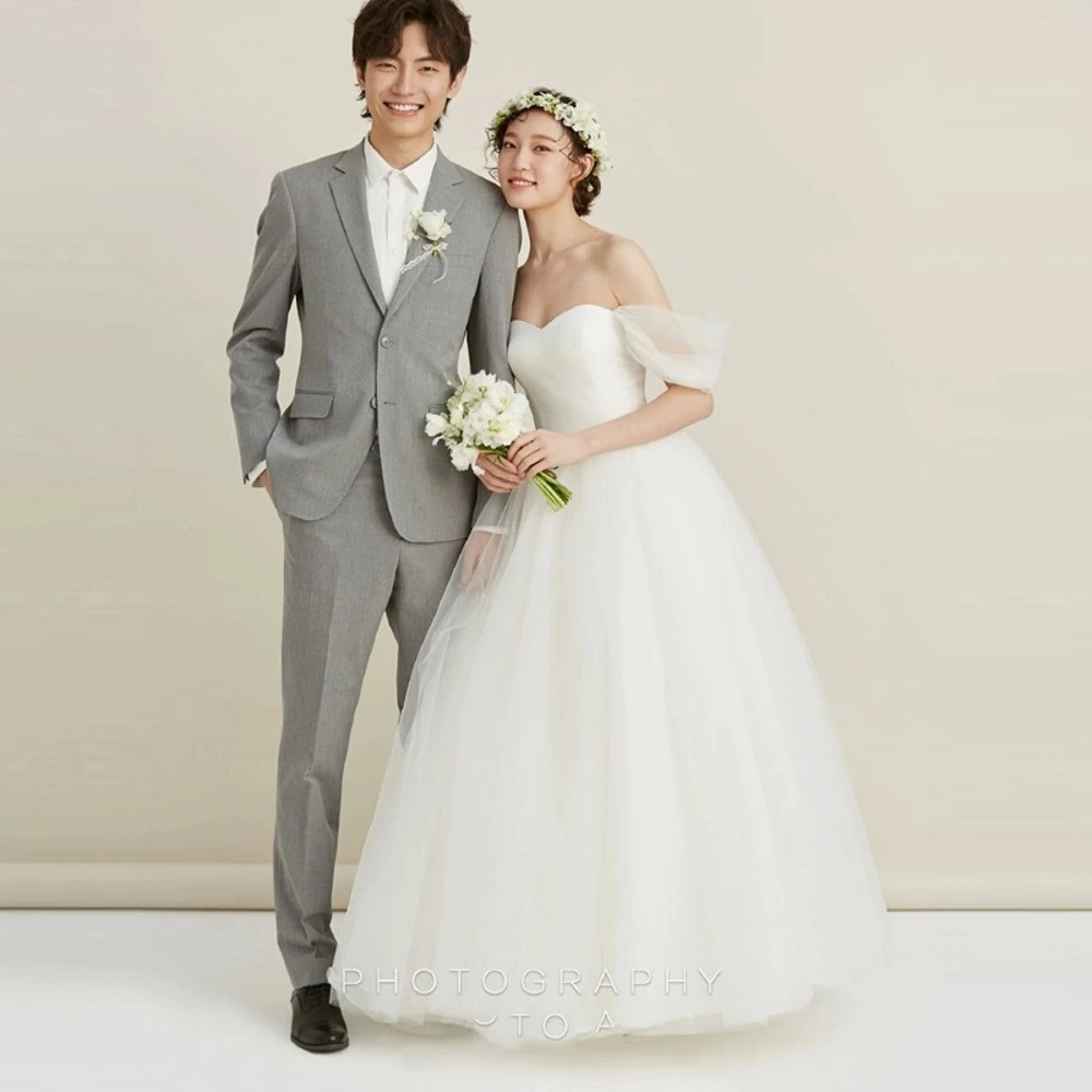 

SONDR Off the Shoulder Elegant Tulle Vintage Custom Made Wedding Gown 웨딩드레스 Civil Korea Brides Gowns Women Bridal Dresses