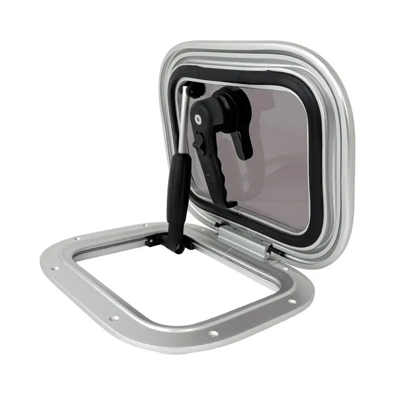 Aluminum Opening Marine Porthole Window Waterproof Anti UV Boat Hatch Window Gas Strut Yacht Speedboat Fishing Vessel