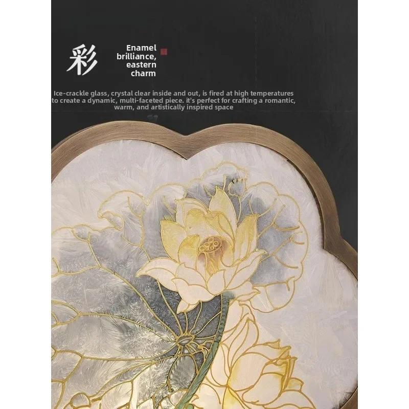 New Chinese desk lamp hand-painted enamel color designer bedroom atmosphere Song's aesthetics
