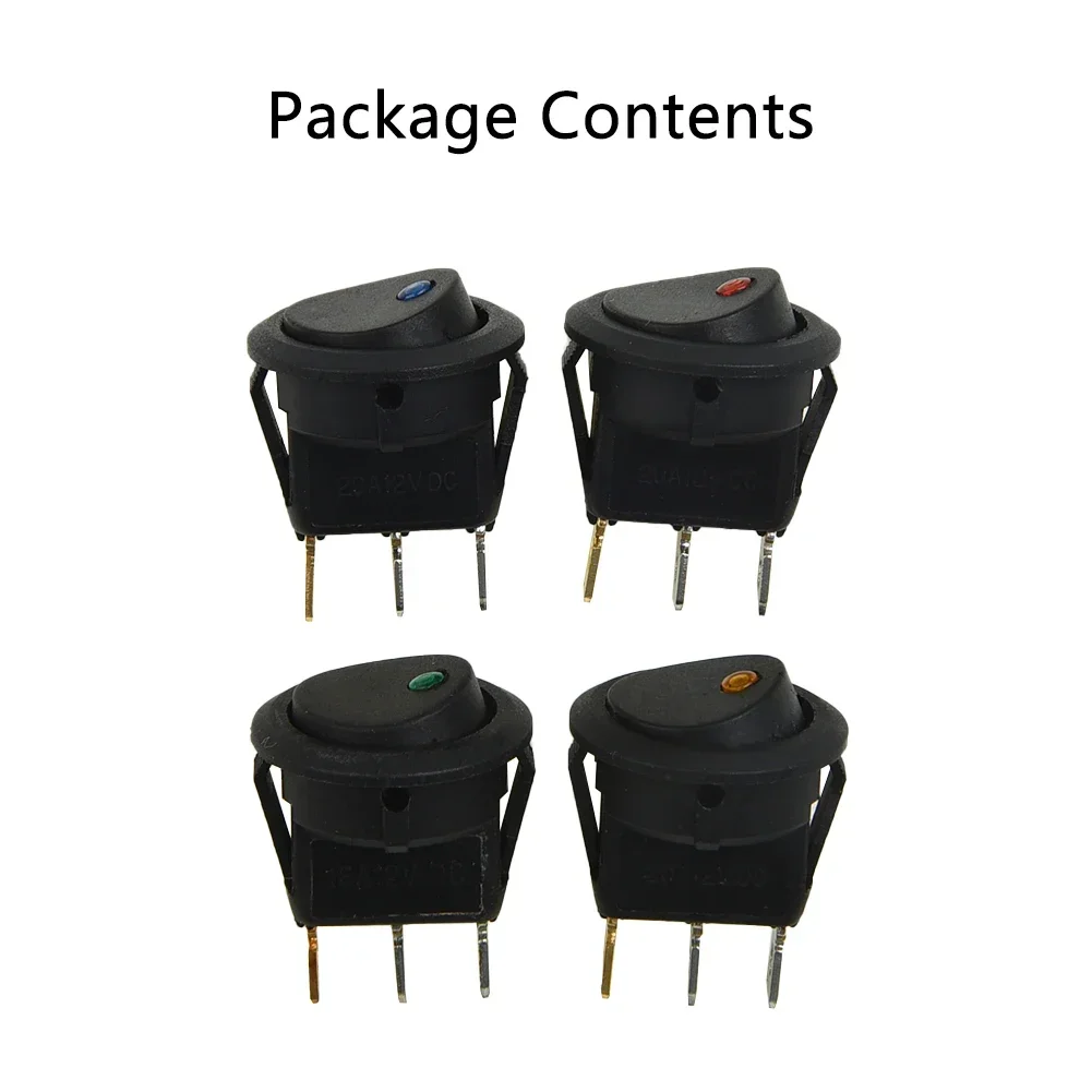 

Plastic Switches Rocker Round Rocker for car flashing lights chassis lights dome lights 3 Pins LED Light Toggle