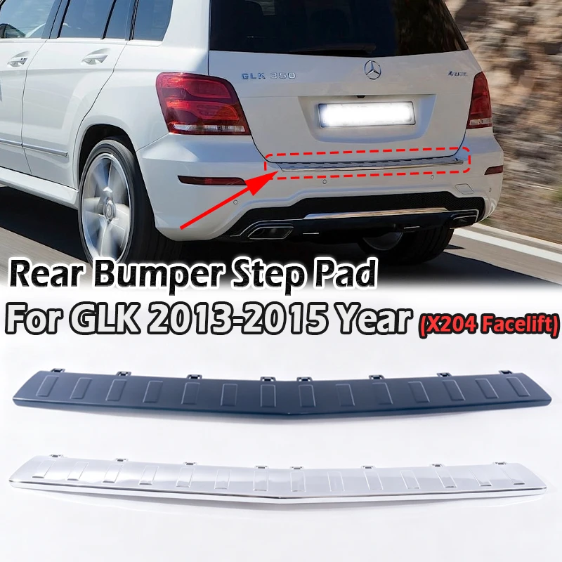 Rear Bumper Step Pad Primed Black Chrome Loading Sill Cover Trim Plate For Mercedes GLK X204 Facelift 2013‑2015 OEM 2048850411