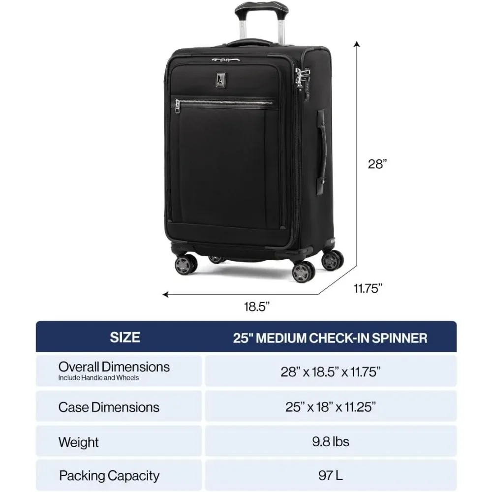 Elite Softside Expandable Checked Luggage, 8-kołowa walizka obrotowa, zamek TSA, mężczyźni i kobiety, vintage szary, C