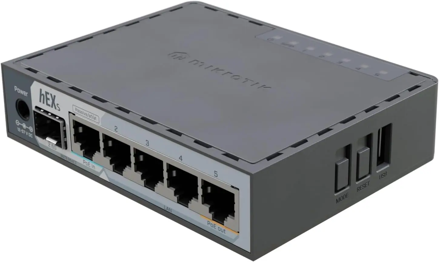 

Compact Wired Router with 2.5G SFP, 5 Gigabit Ports, PoE Out & Fast Dual-Core CPU - Affordable Networking Solution