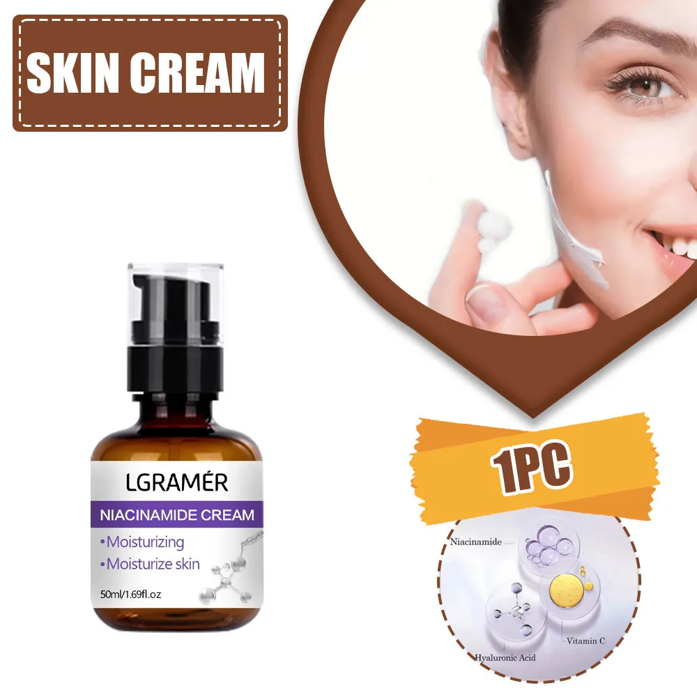 

LGRAMER Крем-Ниацинамид Отбеливающий крем для лица Увлажняющий, расширяемый, легкий, сливочный и дышащий крем для кожи.