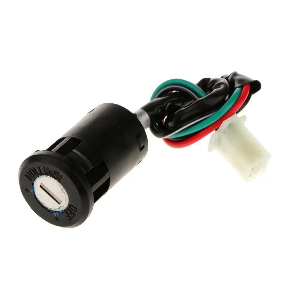 

Male Plug Ignition Key Switch, Universal Motorcycle Engine Starter Switch 4 Wires for 90 110 125 cc Motorbike ATV