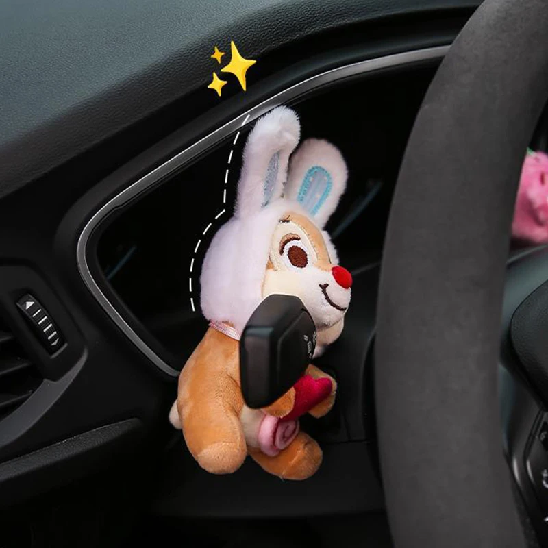 16Cm Fantasy Chip and Dale Plush Toy Disney Anime Series Turn Signal Small Ornaments Car Accessories Wiper Pilot Cartoon Doll