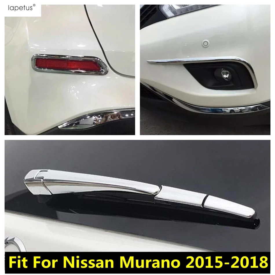 

Front Rear Fog Light Lamp Frame / Window Wiper Sequin Decoration Cover Trim ABS Chrome Accessories For Nissan Murano 2015 - 2018