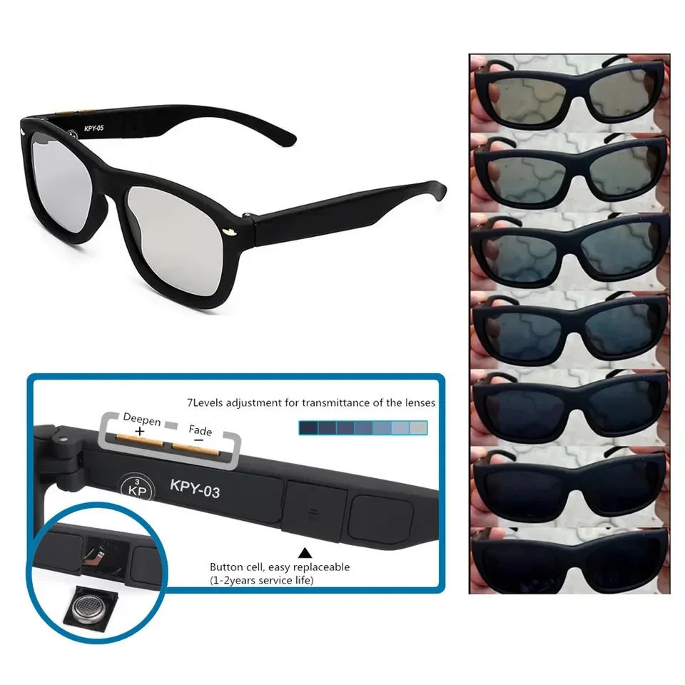 Lcd Smart 0.1s Electrochromic Glasses Slide Dimming Photochromic Sunglasses That Change Lens Color