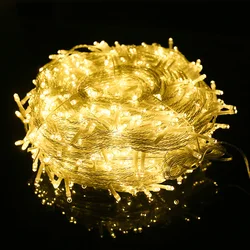 220V 110V LED Fairy String Garland Lights 10M 20M 50M 100M Holiday Christmas Wedding Party Outdoor Street Lighting Decoration