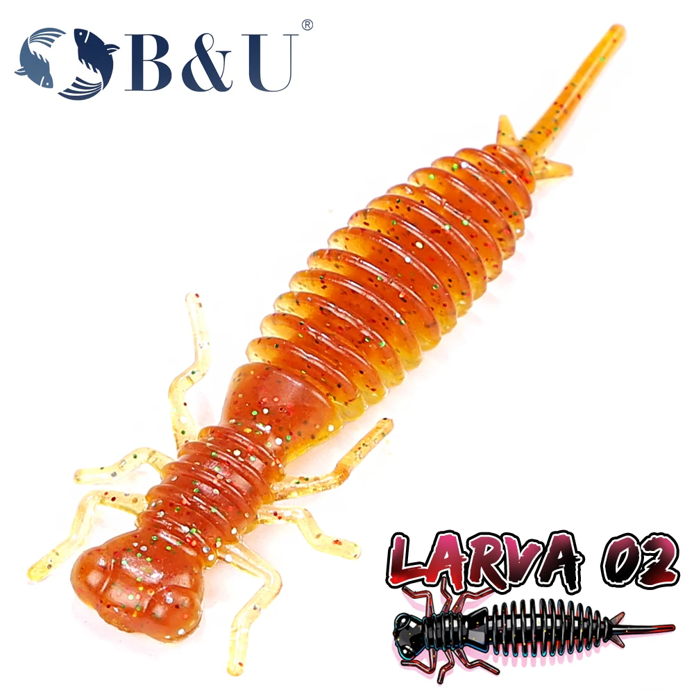 

B&U Soft Lures Fishing Lures Larva Freshwater Swimbaits Bass Pike Minnow Soft Bait Worm For Fishing