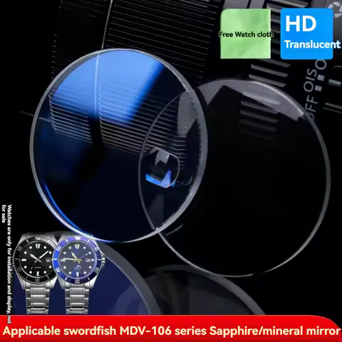 Sapphire Mineral Glass Lens for Casio MDV-106 &ndash; Blue AR Coating, Magnifying Date Window, Scratch-Resistant Crystal Cover