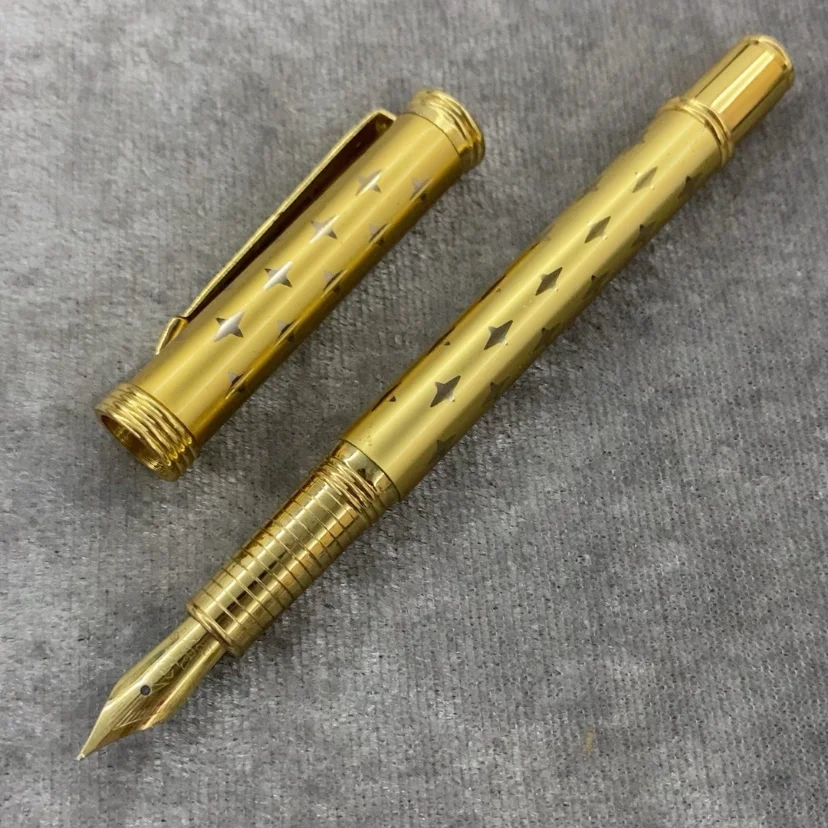 Gemany Iridium Gold Nib Retro Ink Pen and Fountain Pen Out of Print Old Model Pure Copper Gold-plated 34g Classic Writing Pens
