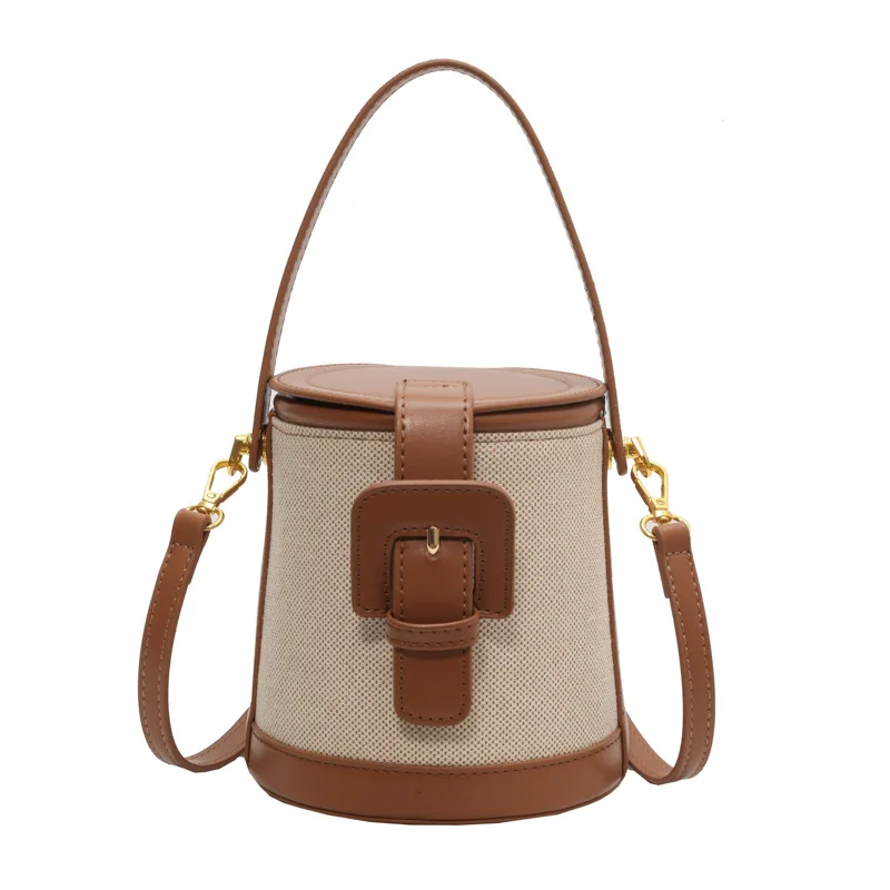 2023 New High Quality Canvas Retro Bucket Handheld Crossbody  Bags for Women