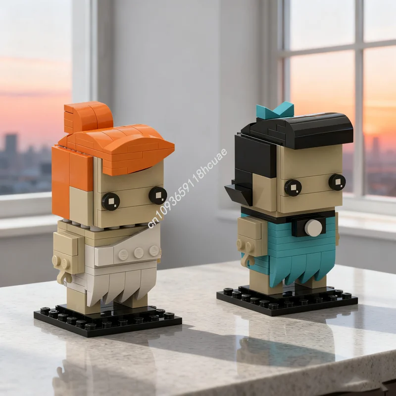 

204 шт. MOC Betty и Wilma, 2 упаковки, модель Brickheadzed, строительные блоки, сделай сам, рождественский подарок, креативные игрушки, идея, образовательный кирпич