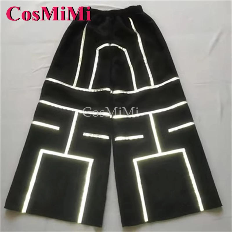 CosMiMi ساحة الرقص شبح الرقص السراويل ملبورن شافل فات السراويل جرس قيعان مشرق تأثير عاكس بنطلون للجنسين
