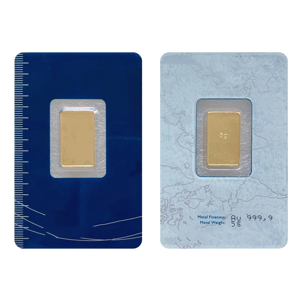 Koperen staaf 1g/2,5g/10g/20g/1oz/50g Niet-magnetisch Zwitsers verguld staafje met uniek serienummer Cadeau Munt Ambachten Souvenir