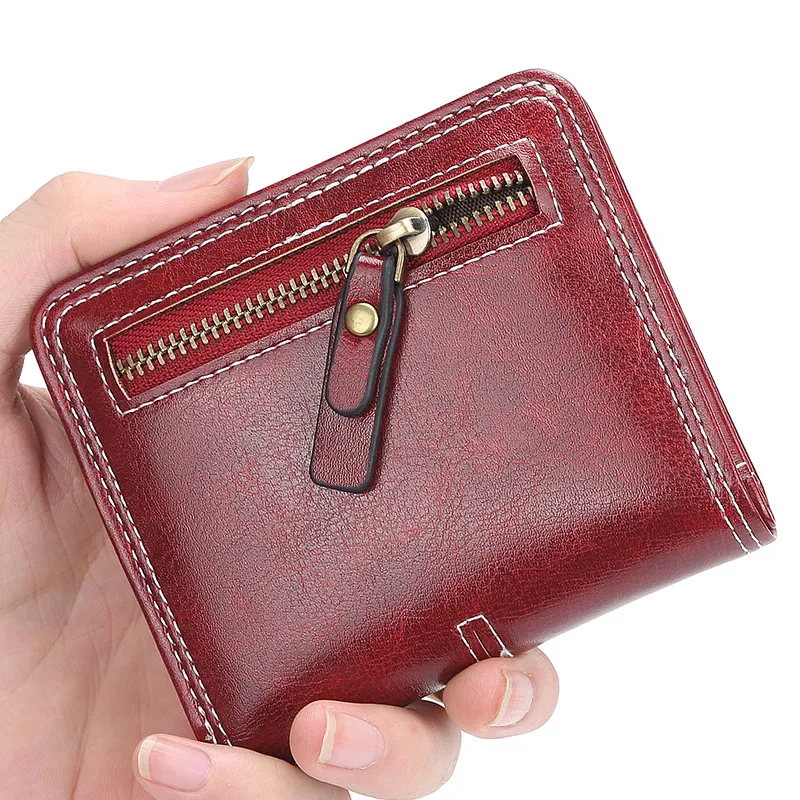 Portefeuille de luxe en cuir pour femmes, porte-cartes Slim, porte-monnaie jaune/rouge/rose/bleu/noir portefeuille femme portafoglio donna porte feuille femme