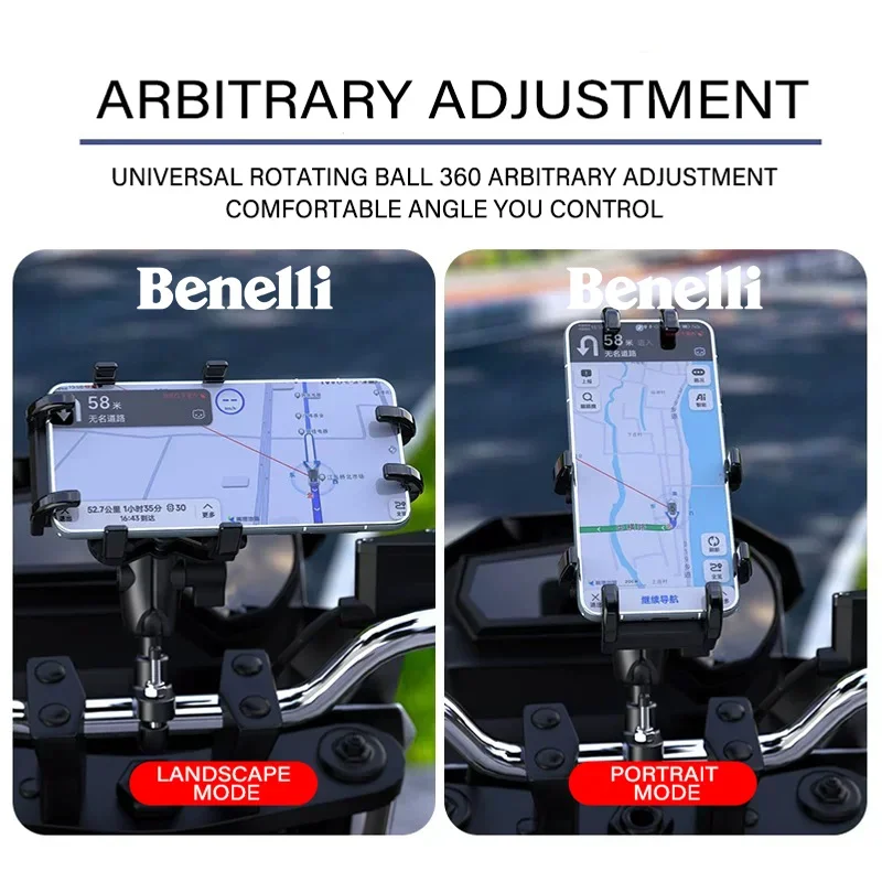 حامل هاتف معدني جديد للدراجات النارية لبينيلي TRK 502 502X TNT 125 300 600 ليونسينو 250 500 ممتص الصدمات الدوار المضاد للانزلاق