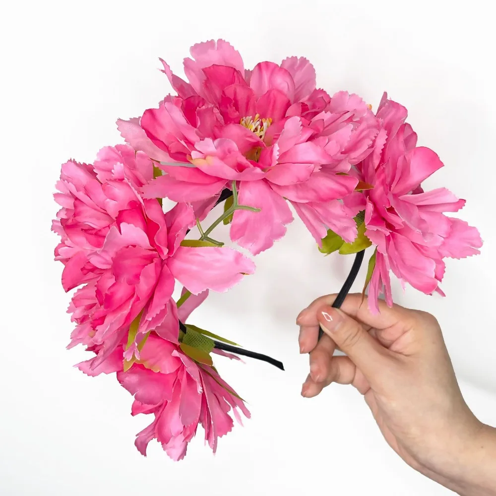 

Exquisite Bohemia Style Bride Garland Sweet Hair Ornaments Flower Hair Hoop Adjustable Headwear Wedding Headwear Wedding Jewelry