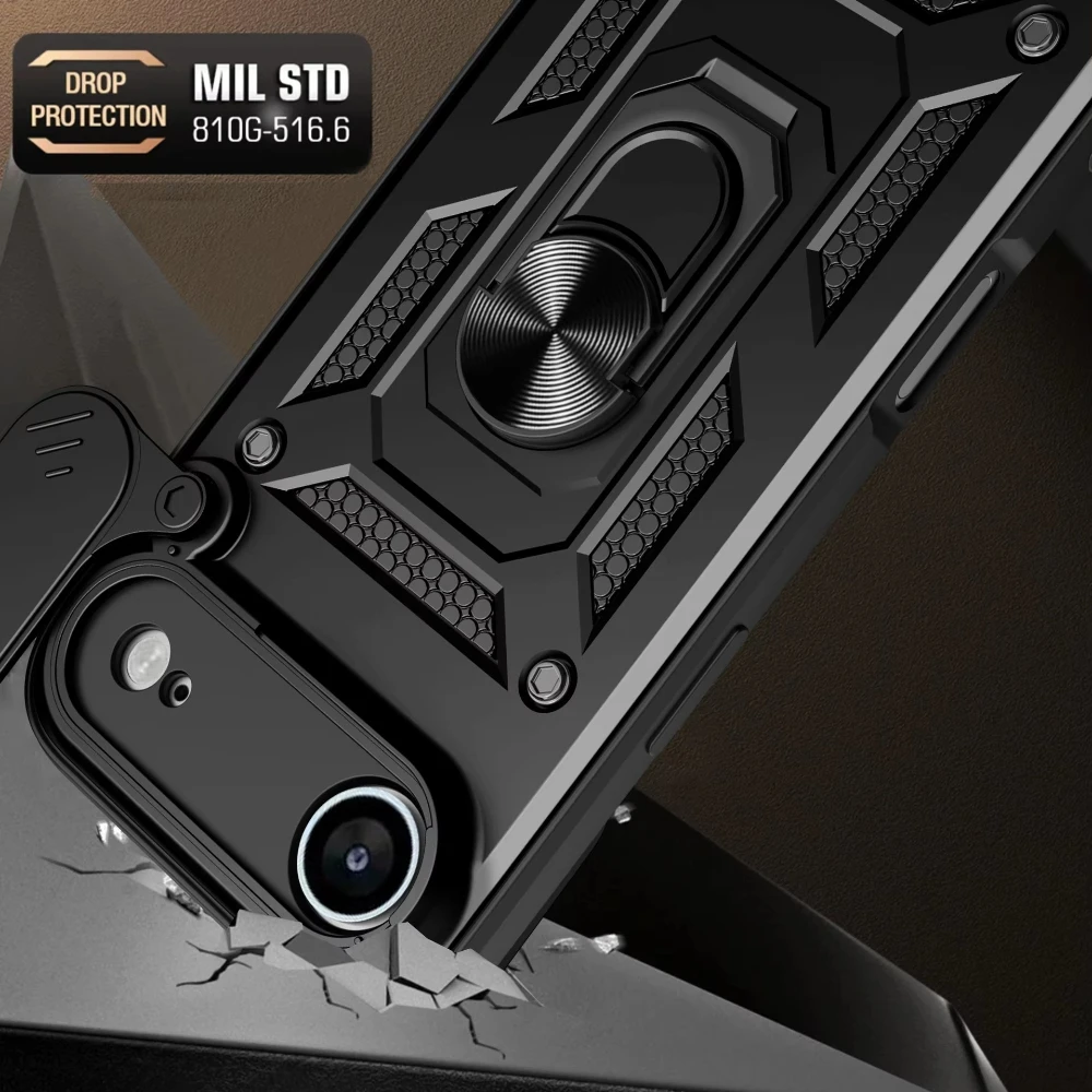Armor Shockproof Phone Case For iPhone Air 18 17 16 15 14 13 12 Pro Max Plus 17e 16e For Magnetic Car Mount Holder Ring Cover view 6
