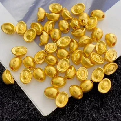

999 real gold jewellery charms mini charms 24 k gold yuanbao free shipping items jewellery making supplies