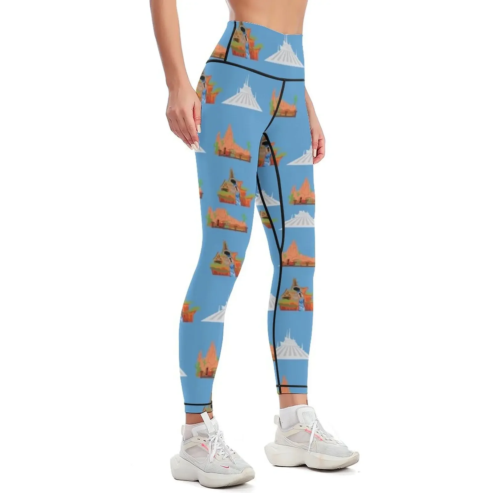 Space, Splash, and Thunder Mountain Pattern Leggings for girls Jogger pants Womens Leggings