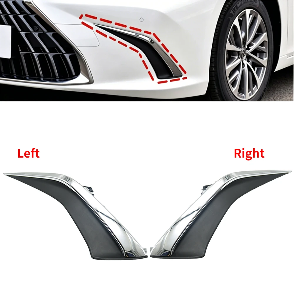 Front Bumper Fog Light Cover Trim Side Decorative Strip For Lexus ES Series ES200 ES250 ES300 ES300H ES350 VII XZ10 18-2024