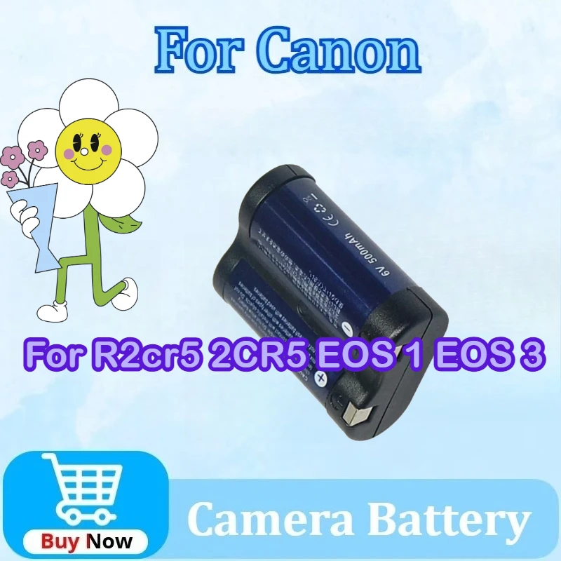 

New 6V Battery for R2cr5 2CR5 EOS 1 EOS 3 Rechargeable Lithium Film Camera Black/White High-Capacity Batteries + Charger
