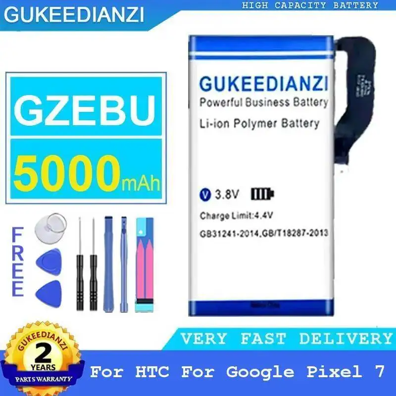 

Long Lasting Gzebu Mobile Phone Battery For Htc Google Pixel 7 5000Mah Premium Replacement