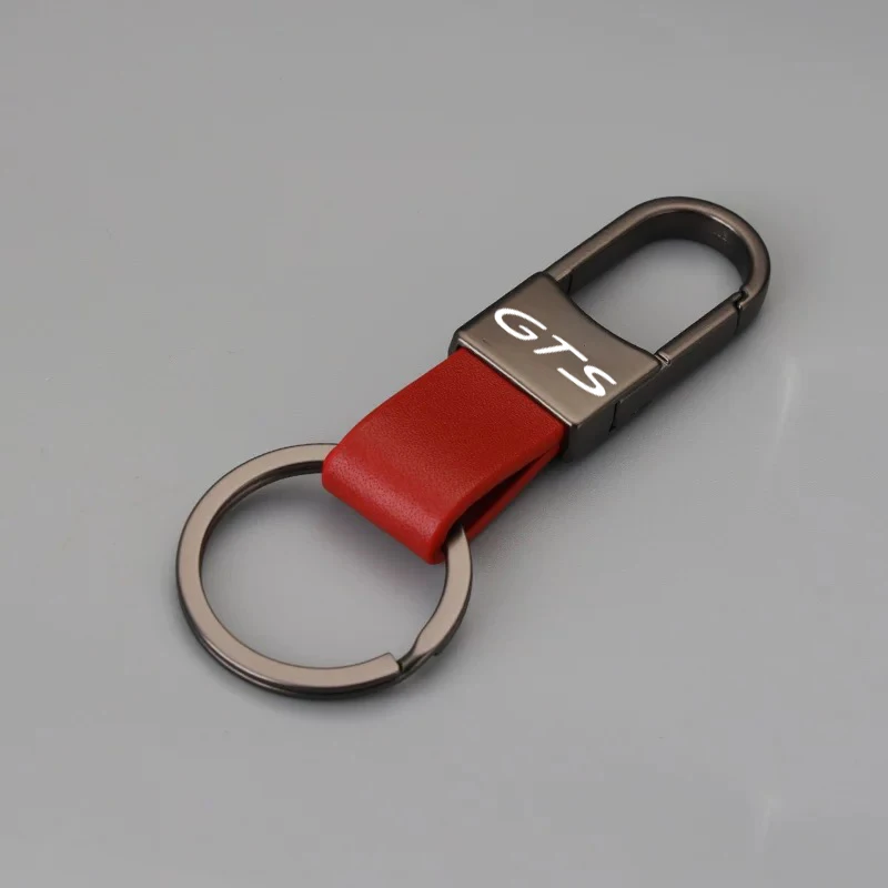 For Porsche GTS Series 911 GTS 718 Boxster Cayman GTS Panamera Taycan GTS Cayenne Macan GTS Cars Accessories Leather Keychain