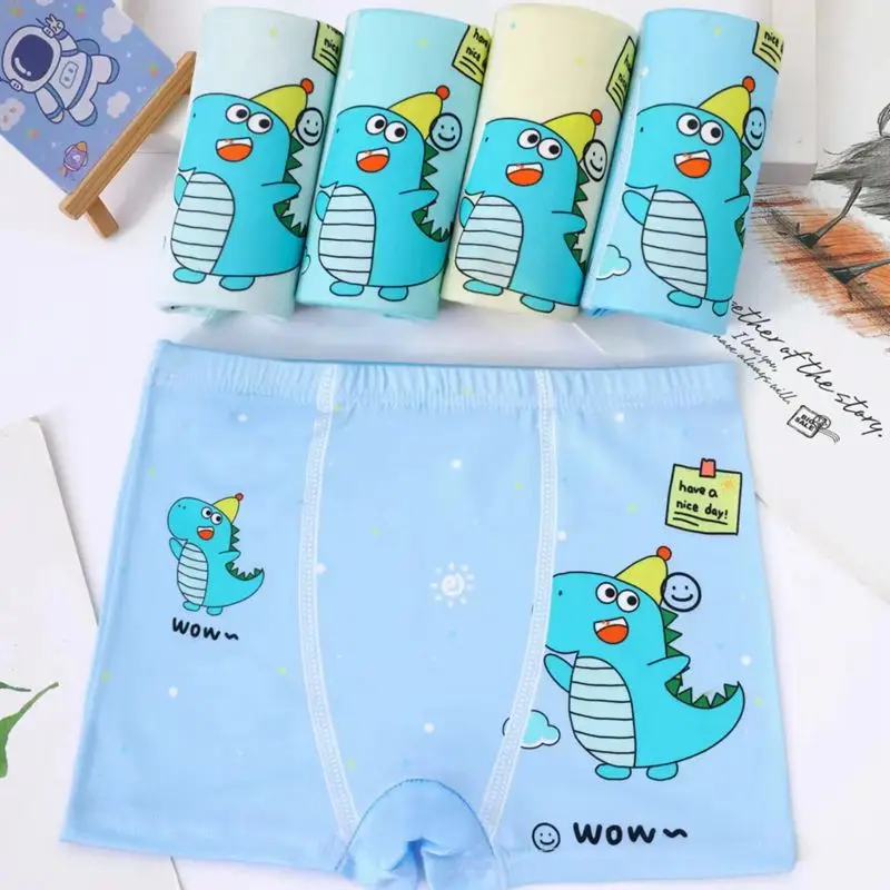 10Pcs/Lot Children Underpant Baby Girls Cartoon 3D Cars Elephant Dinosaur Print Kid Briefs Boys Boxer Panties Underwear L XL XXL