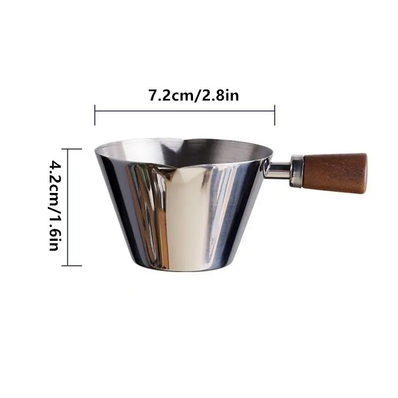 ถ้วยตวงกาแฟสแตนเลส - ถ้วยเอสเปรสโซและนมอเนกประสงค์ขนาด 100 มล. พร้อมเครื่องหมายวัด