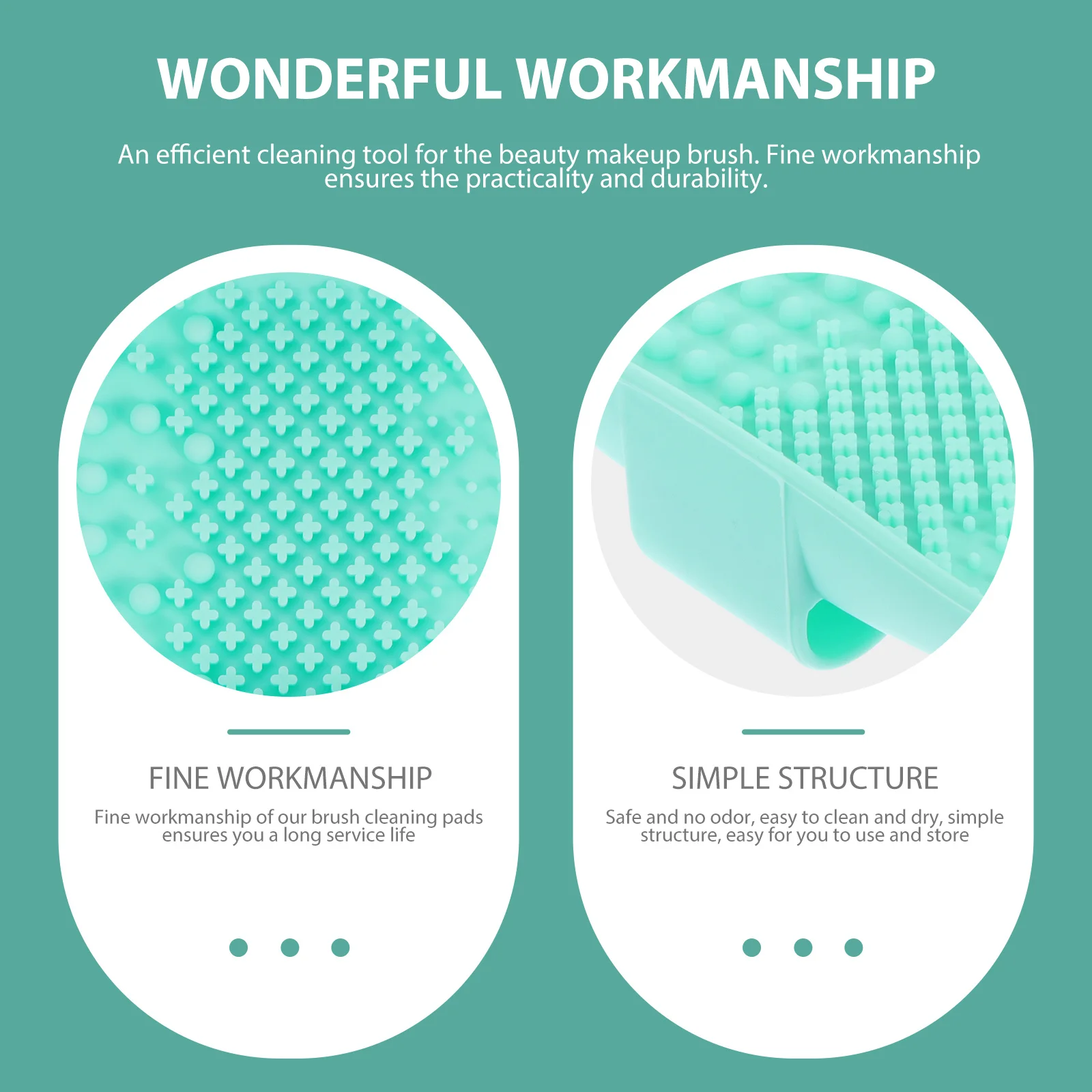 

2pcs Silicone Makeup Brush Cleaning Mat Reusable Practical Cleaner For Tools Easy Clean Dry Brush Scrubber