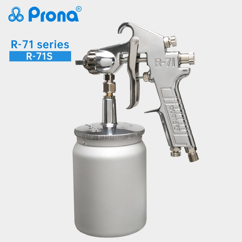 Prona R-71 Industrial Suction Spray Gun High Atomization Lacquer Paint Sprayer for Furniture Woodworking Automotive Workshop
