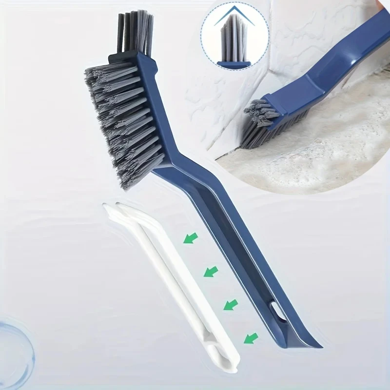 2-in-1 Small Clip Window Cleaning Brush,Multi-Surface Scrubber - Dual-Head Durable Plastic Brush with Ergonomic Handle