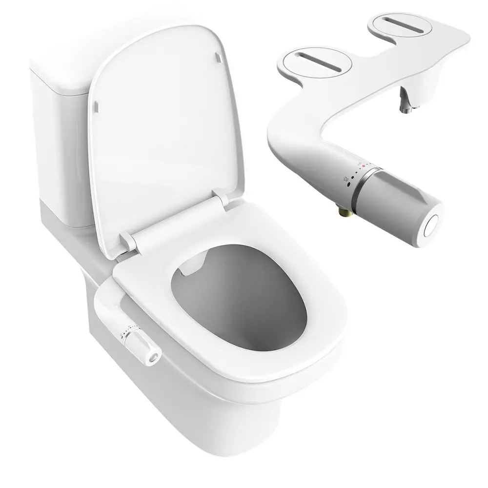 

Ultra-Slim Toilet Bidet Sprayer Dual Nozzle Non-Electric Women Fresh Water Sprayer Adjustable Angle Self Clean