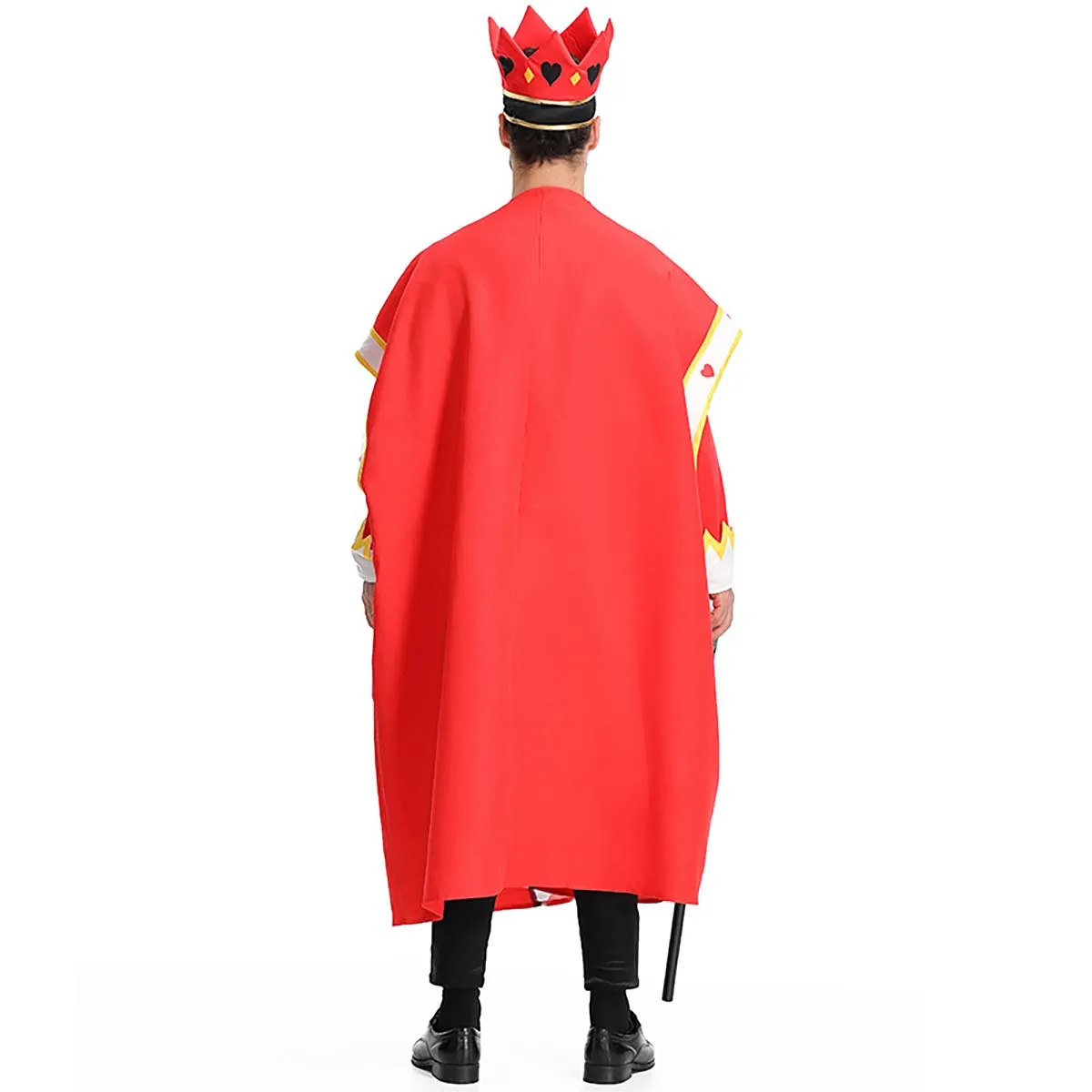 Boy Men Poker King Alice Halloween Purim Cosplay Adult King of Hearts Costume