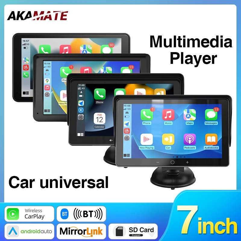 7inch CarPlay Android Auto GPS Navigation Portable Monitor Multimedia Player Bluetooth Music IPS Touch Screen