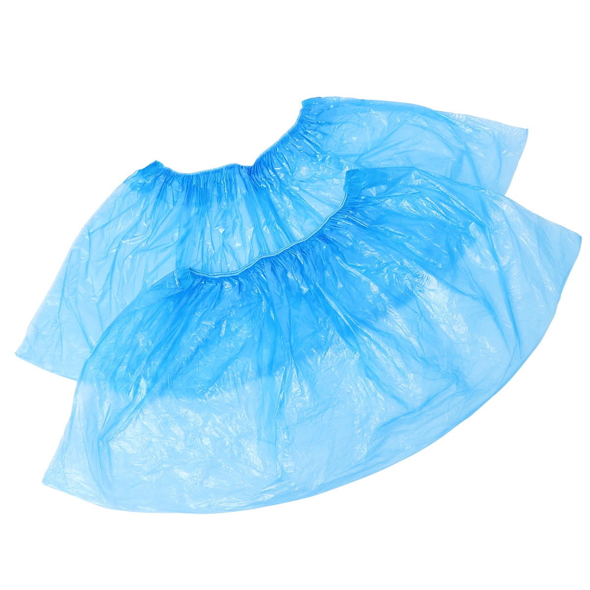 

100pcs Disposable Shoe Covers Blue Polyethylene Overshoes 33X16Cm Elastic Fit For Home Office Hotel Carpet Protection