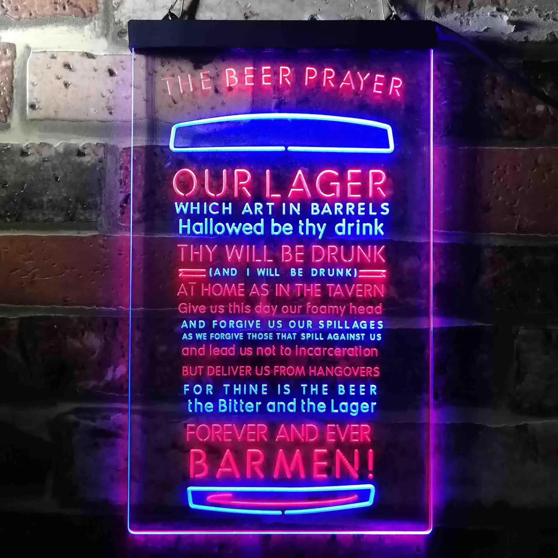 The Beer Prayer. Humor Dual Color Led Neon Sign st6-i3628