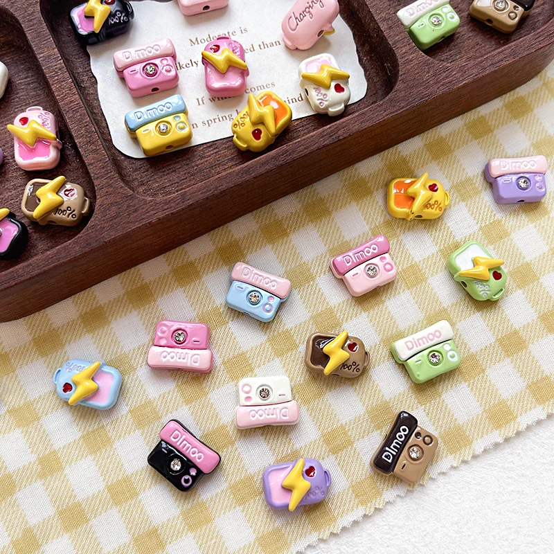 4pcs DIY Handmade Accessories Camera Alloy Beads String Beads Mobile Phone Chain Handmade Materials