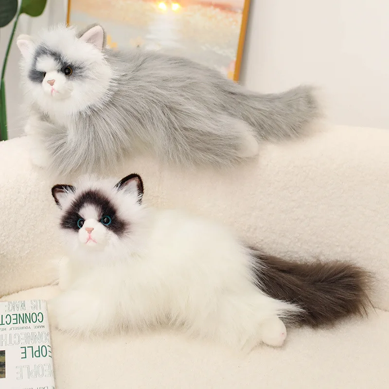 50cm Soft Cute Simulation Ragdoll Cat Plush Toy Soft Stuffed Kitten Realist Pet Cat Home Decor Accompany Sleep Toy Kids Gifts